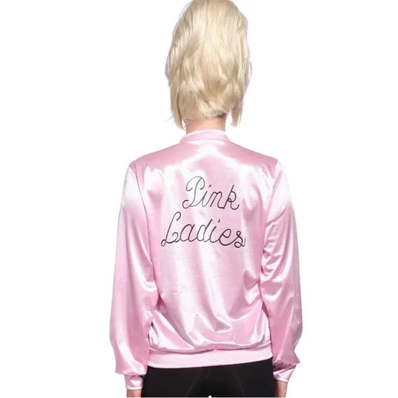 Pink Lady Satengjakke med Skjerf
