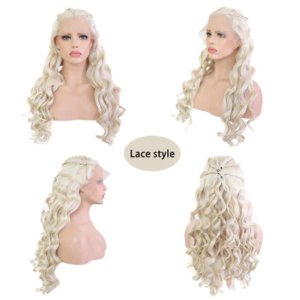 Daenerys Targaryen Lang Krøllete Cosplay-Parykk