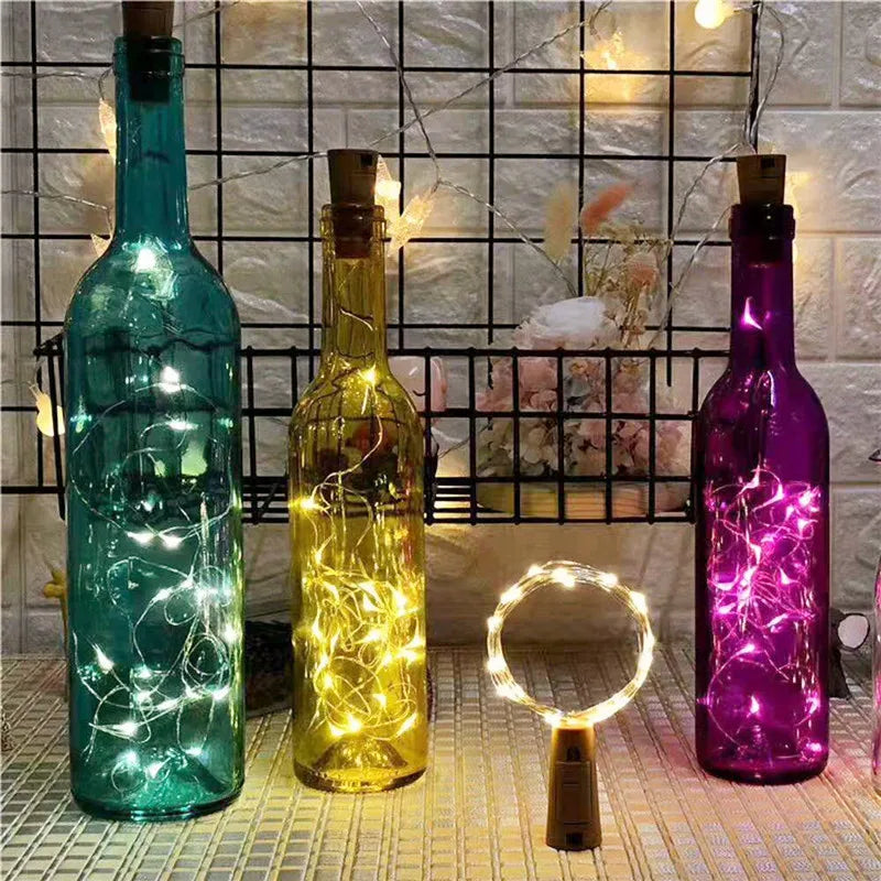 LED-lys til Vinflasker (Flaskelys med Kork 6-pk)