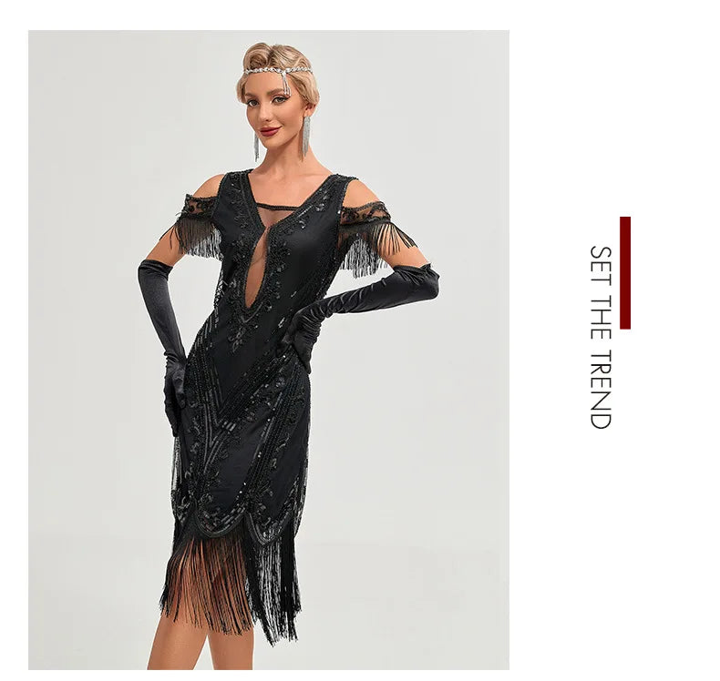 Vintage Flapper Kjole 1920-tallet (Opptil 3XL)