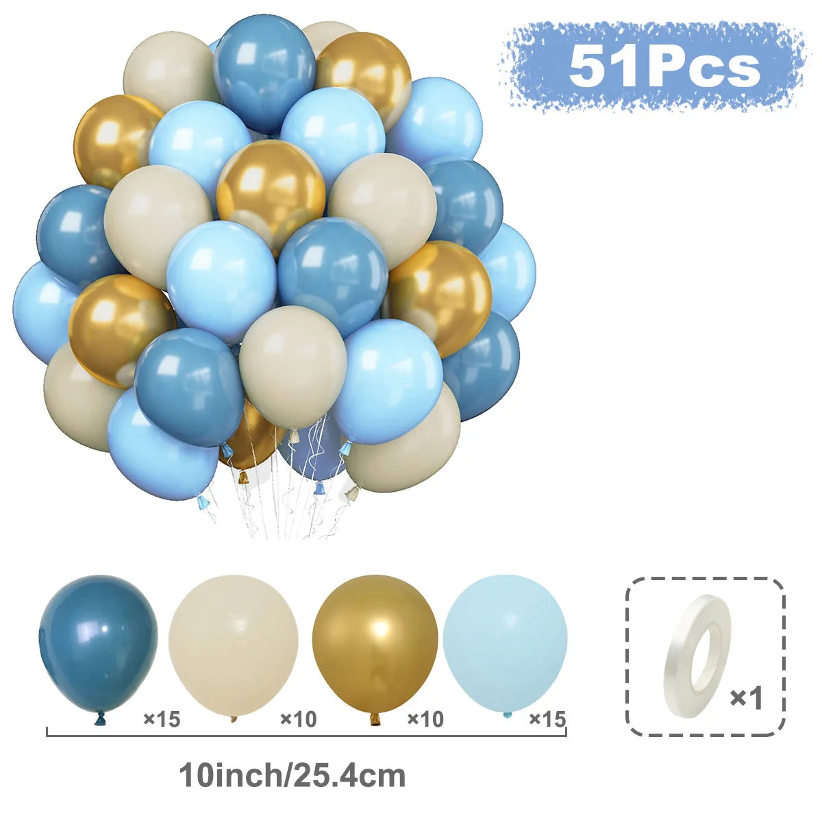 Perlemor & Metallisk Ballongmiks – Flerpakning