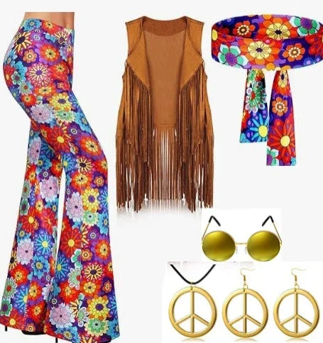 70-talls Hippie & Disko Kostyme for Herrer