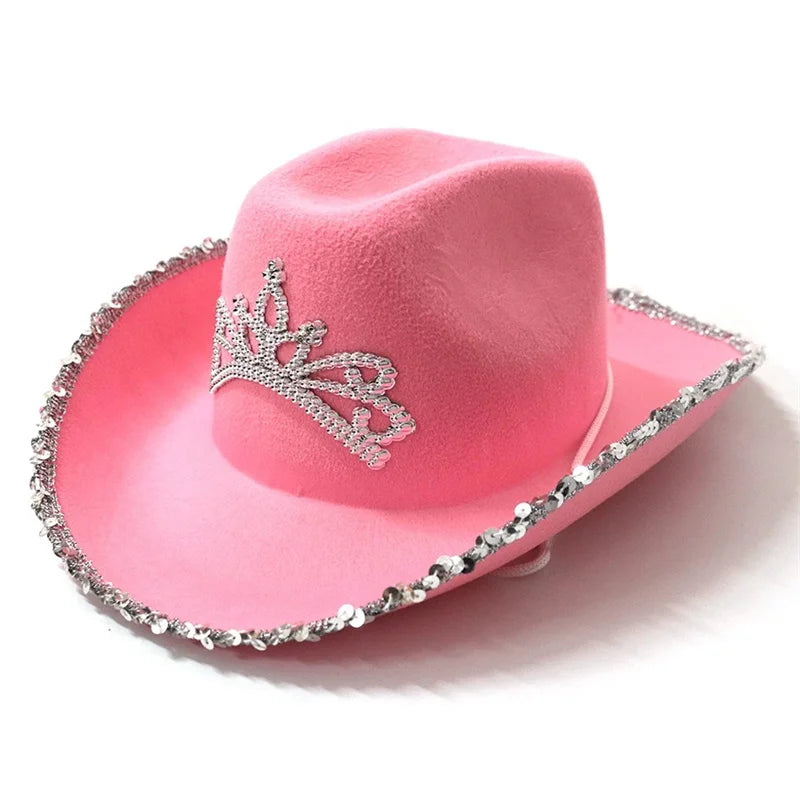 Glitrende Western Cowboyhatt