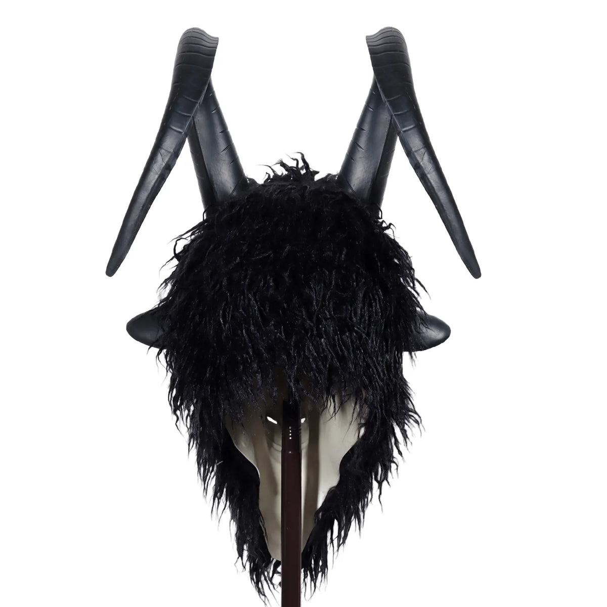 Svart Geit / Black Phillip Lateksmaske med Horn