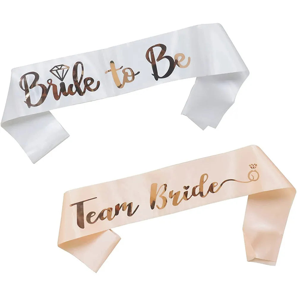 Team Bride & Bride To Be Satengbånd Sett