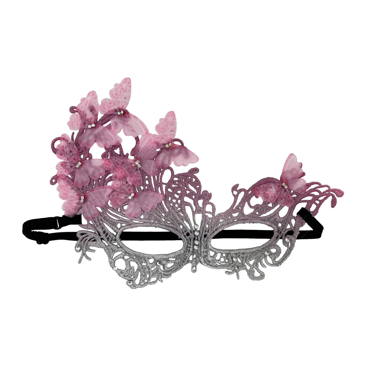Sommerfugl Blondemaske med Strass