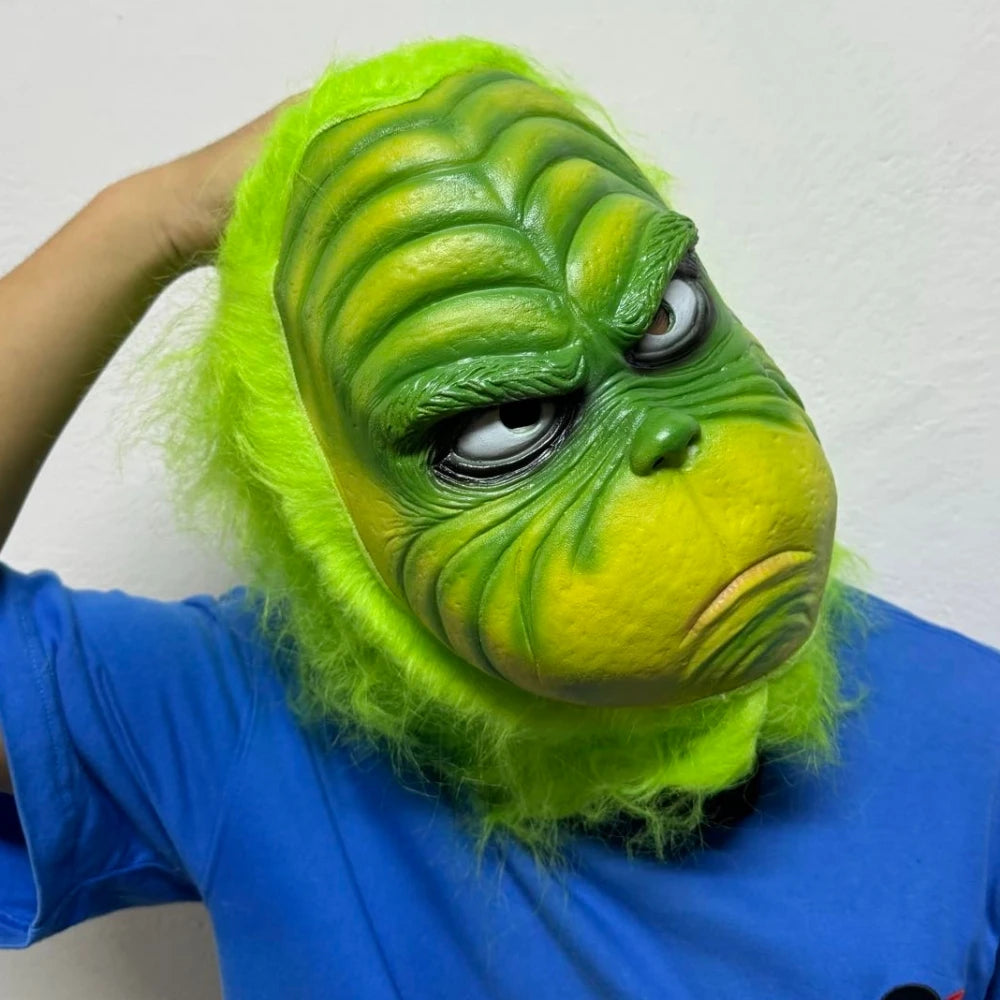 Grønn Monster Lateksmaske (Grinchen-stil)