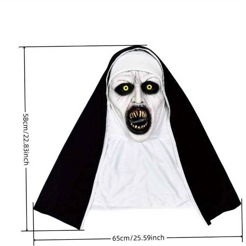 Skremmende Nonne Lateksmaske