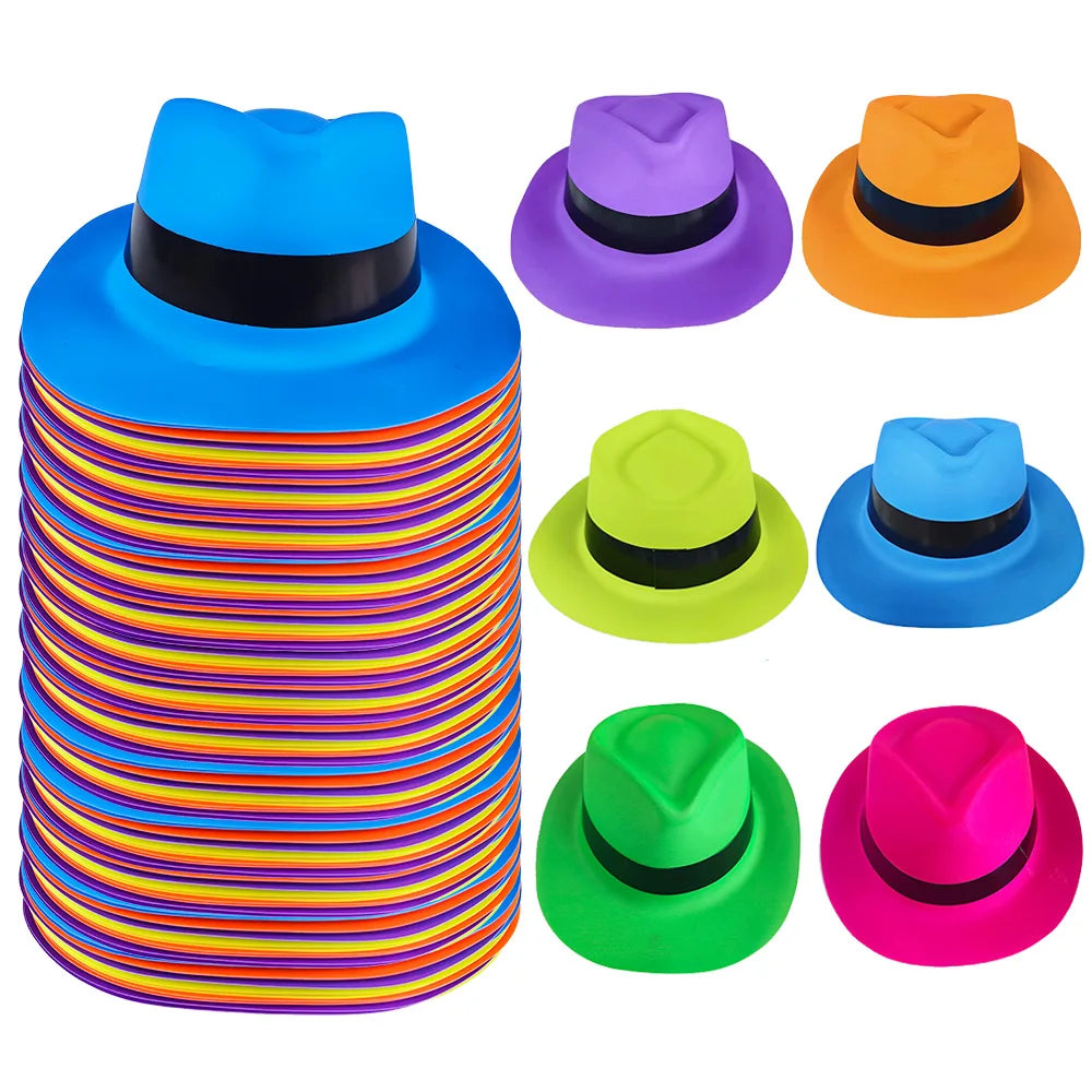 Festlig 5/10/20/30/40/50Pcs Neon Plastic Hats Uv