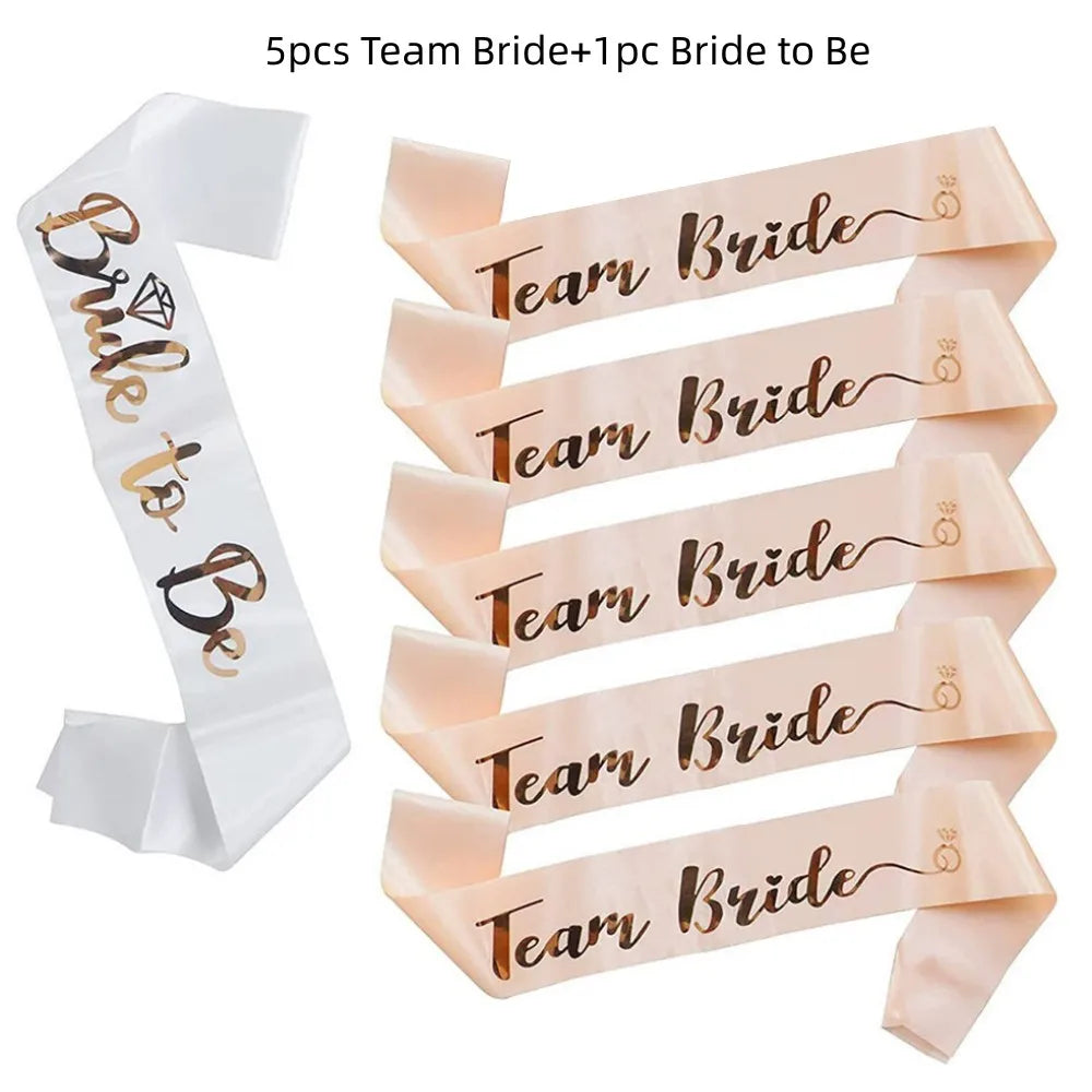 Team Bride & Bride To Be Satengbånd Sett