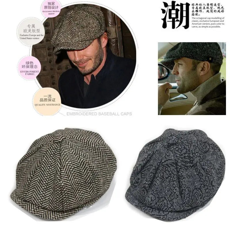 Peaky Blinders Newsboy Cap i Uldblanding