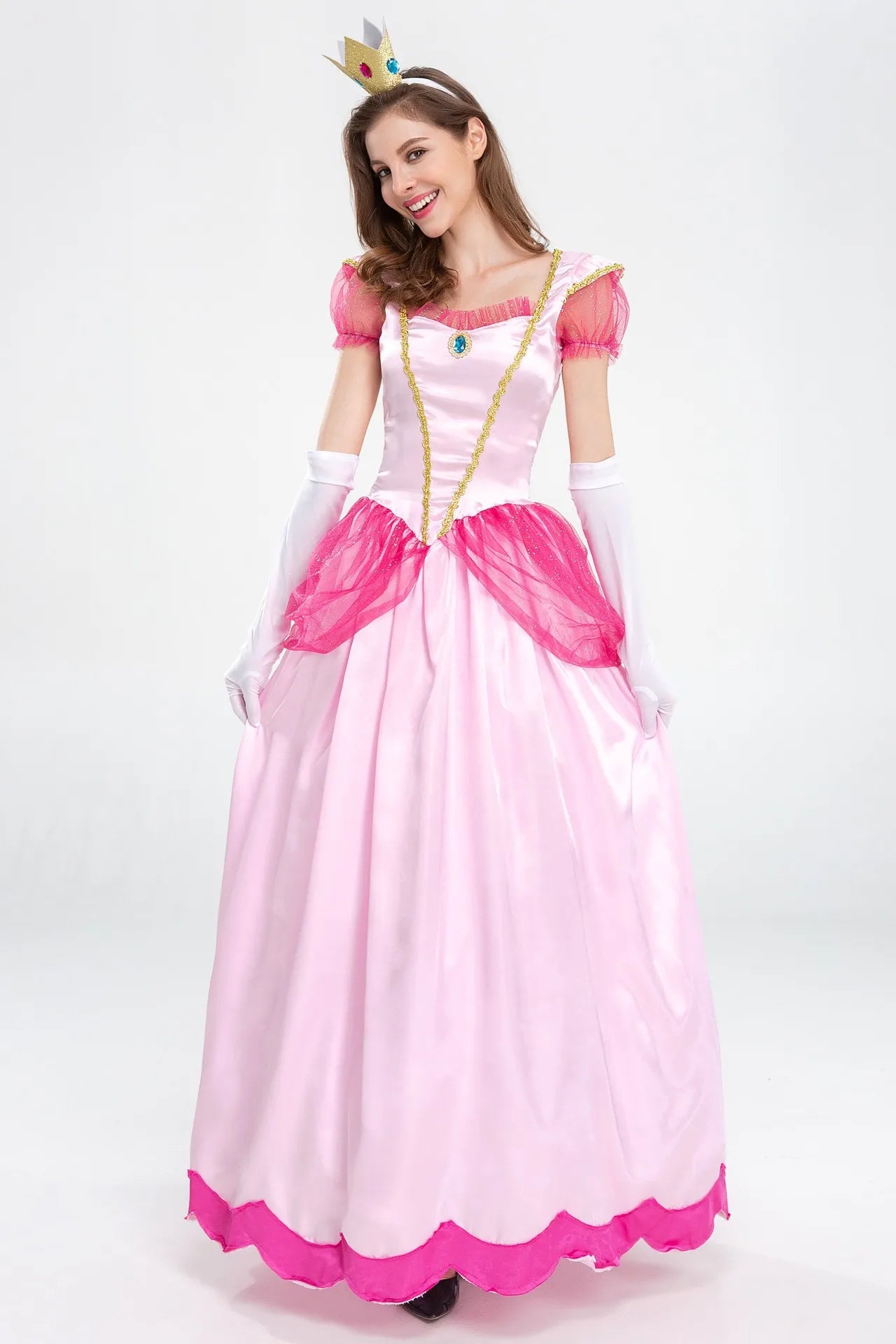 Prinsesse Peach Kostyme - Super Mario Cosplay Kjole