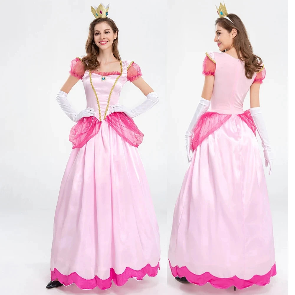 Prinsesse Peach Kostyme - Super Mario Cosplay Kjole