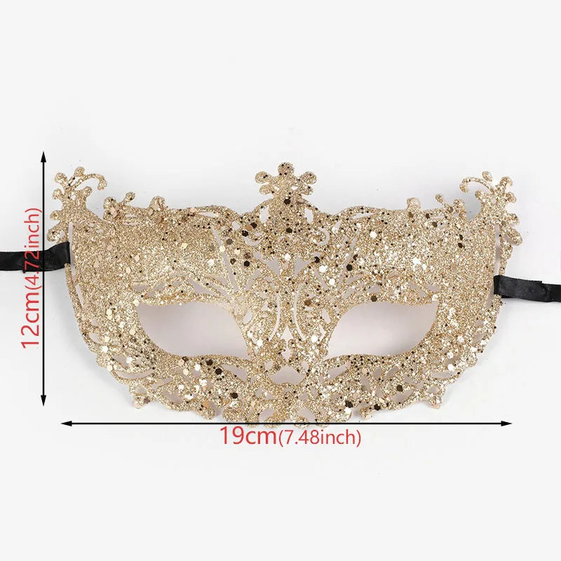 Glitrende Gullpudder Revemaske