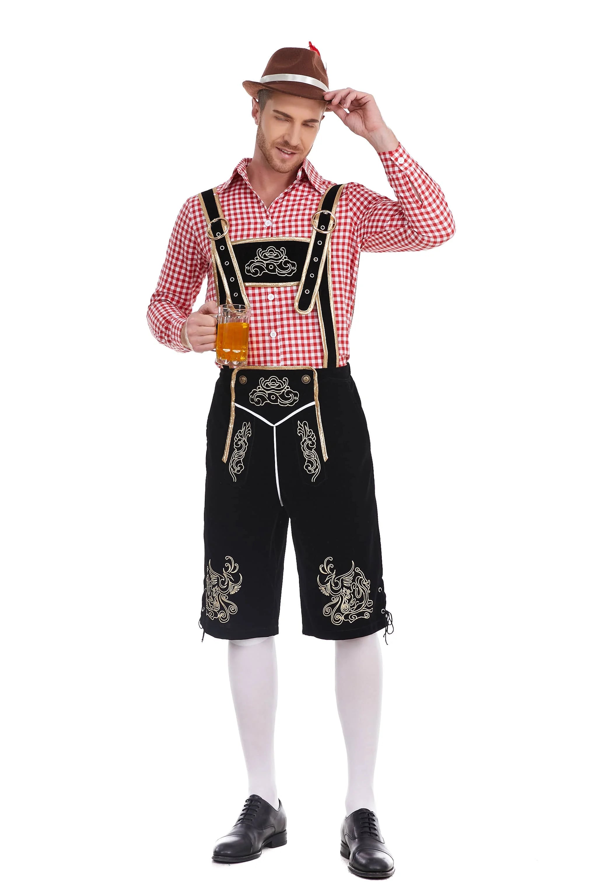 3-Delers Lederhosen Oktoberfest Antrekk for Menn