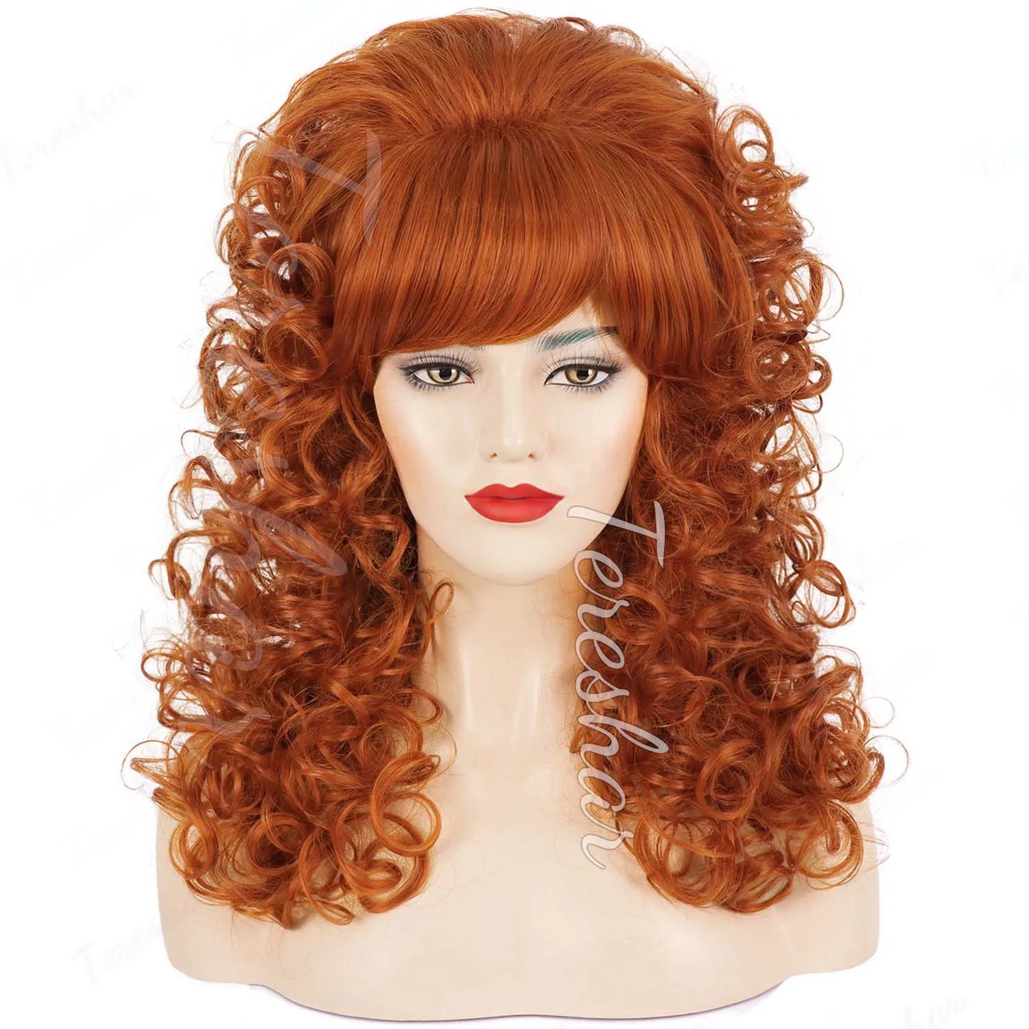 Stor 70s & 80s Retro Glamour Volumparykk for Damer