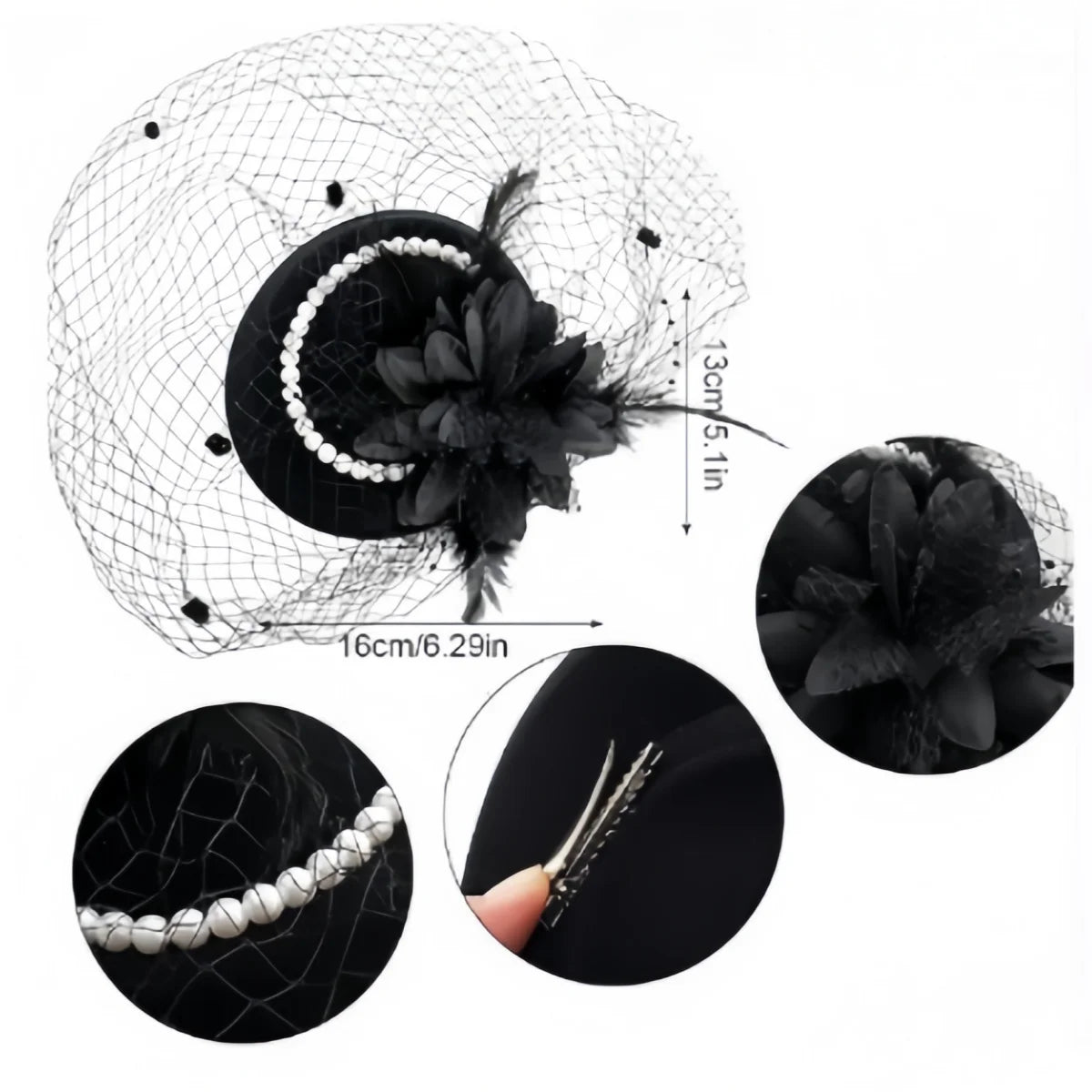 Lang 1920-talls Finger Wave Gatsby Parykk