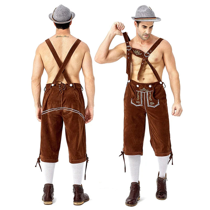 München Lederhosen i Kunstskinn for Herre