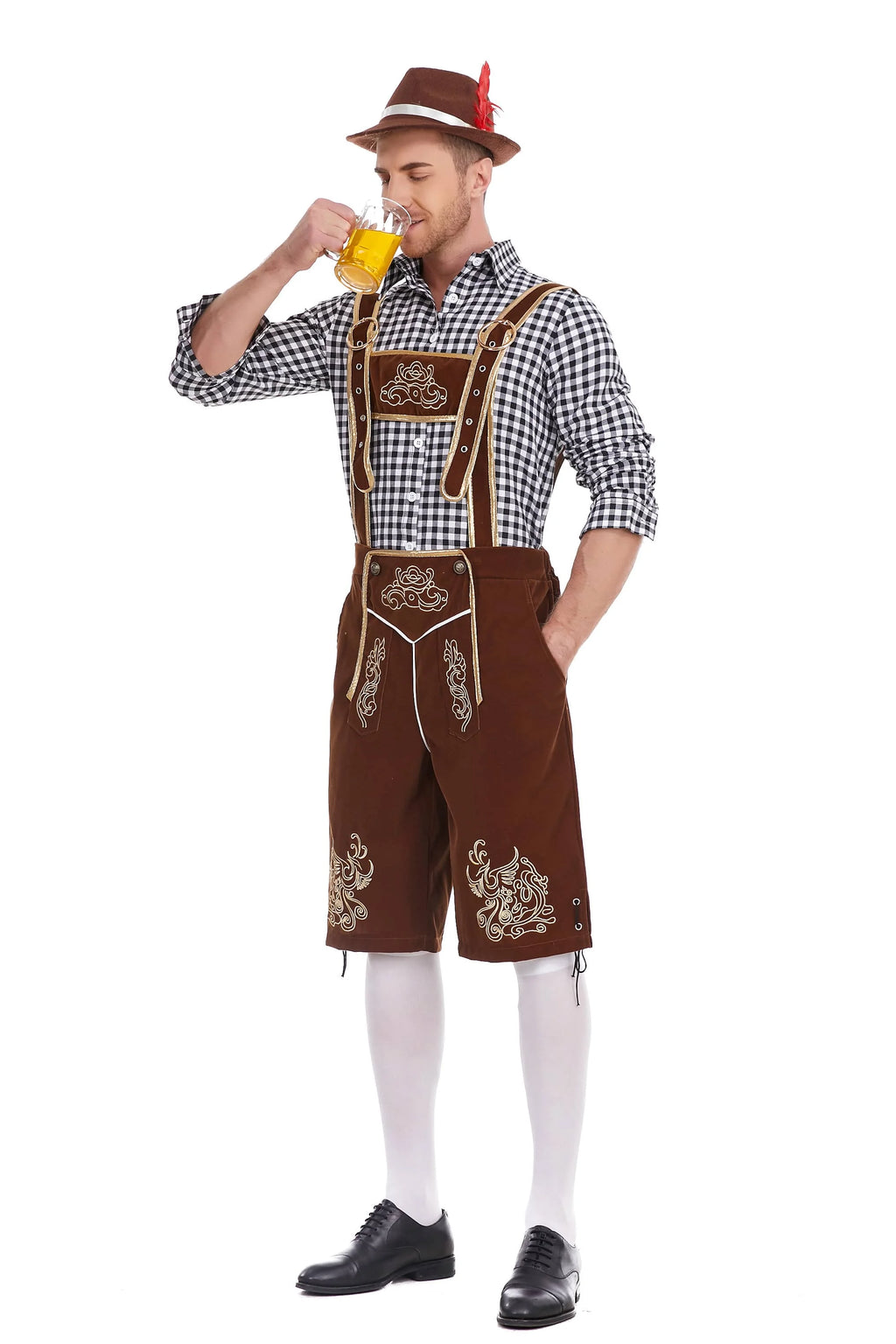 3-Delers Lederhosen Oktoberfest Antrekk for Menn