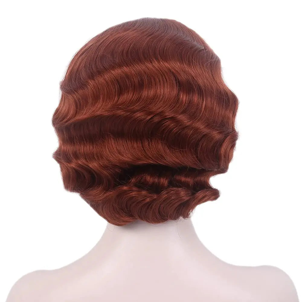 Kort 1920-talls Finger Wave Flapper Parykk