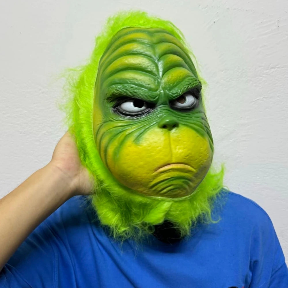 Grønn Monster Lateksmaske (Grinchen-stil)