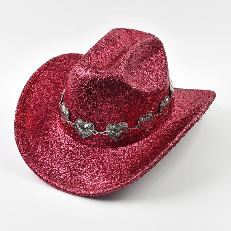 Glitrende Western Cowboyhatt