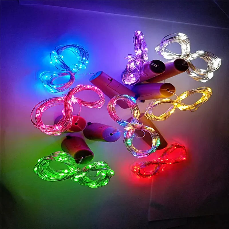 LED-lys til Vinflasker (Flaskelys med Kork 6-pk)