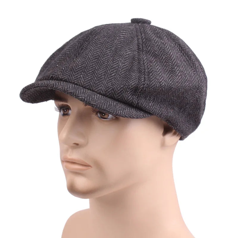 Peaky Blinders Newsboy Cap i Uldblanding