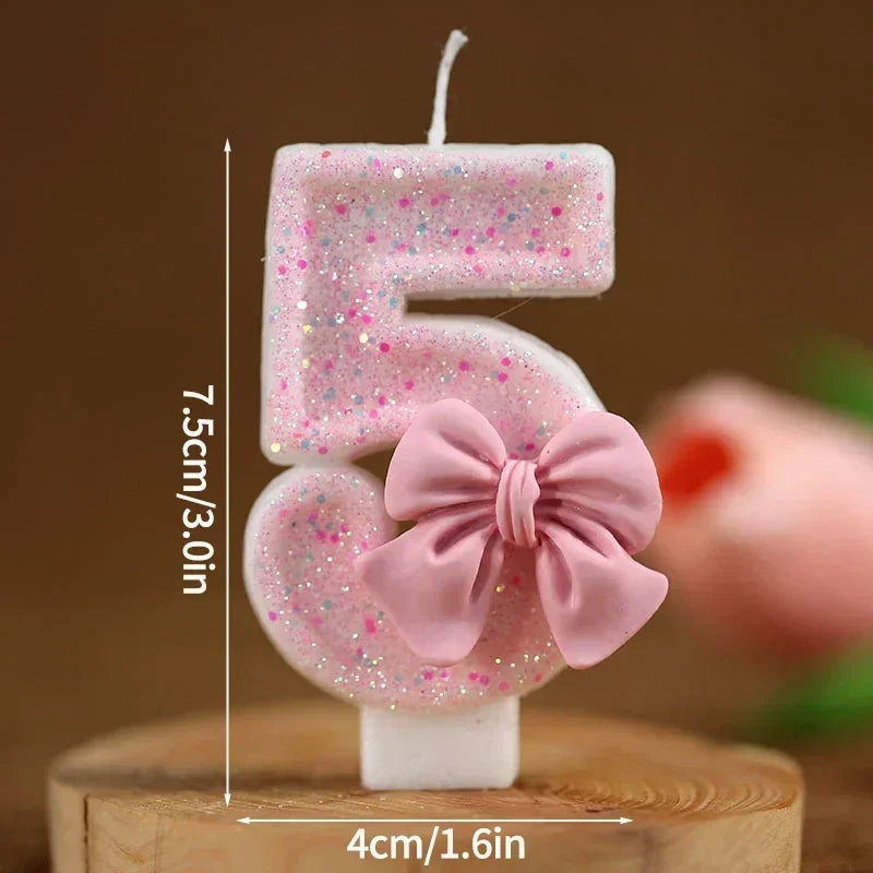 Glitrende 3D Tall-Kakelys Rosa (0-9)