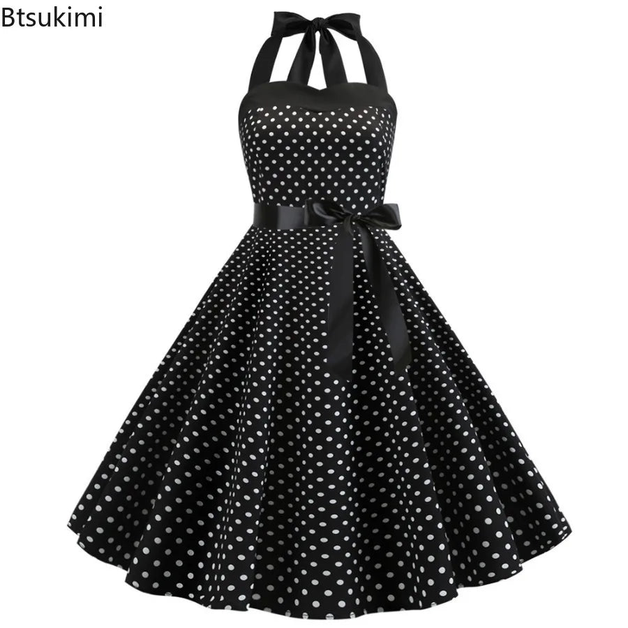 Halterneck Polka Dot Pin-up Kjole