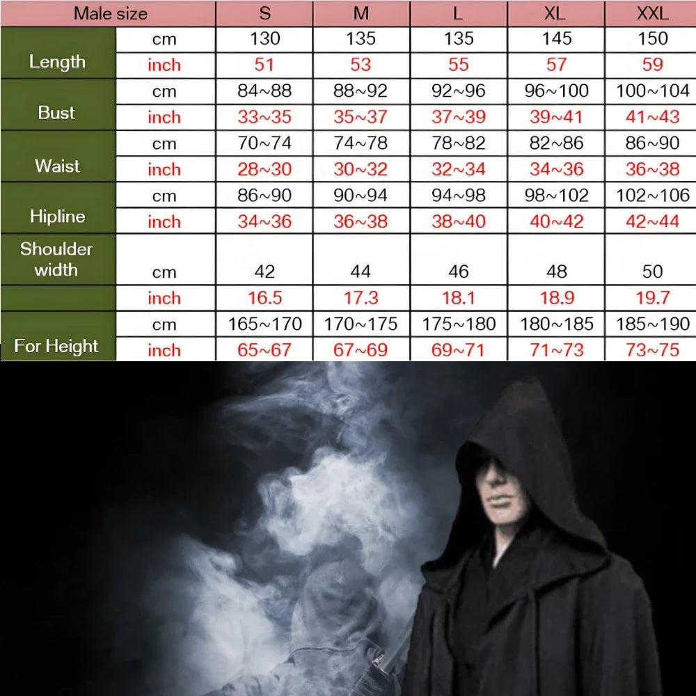 Svart Jedi / Vampyr Kappe for Voksne