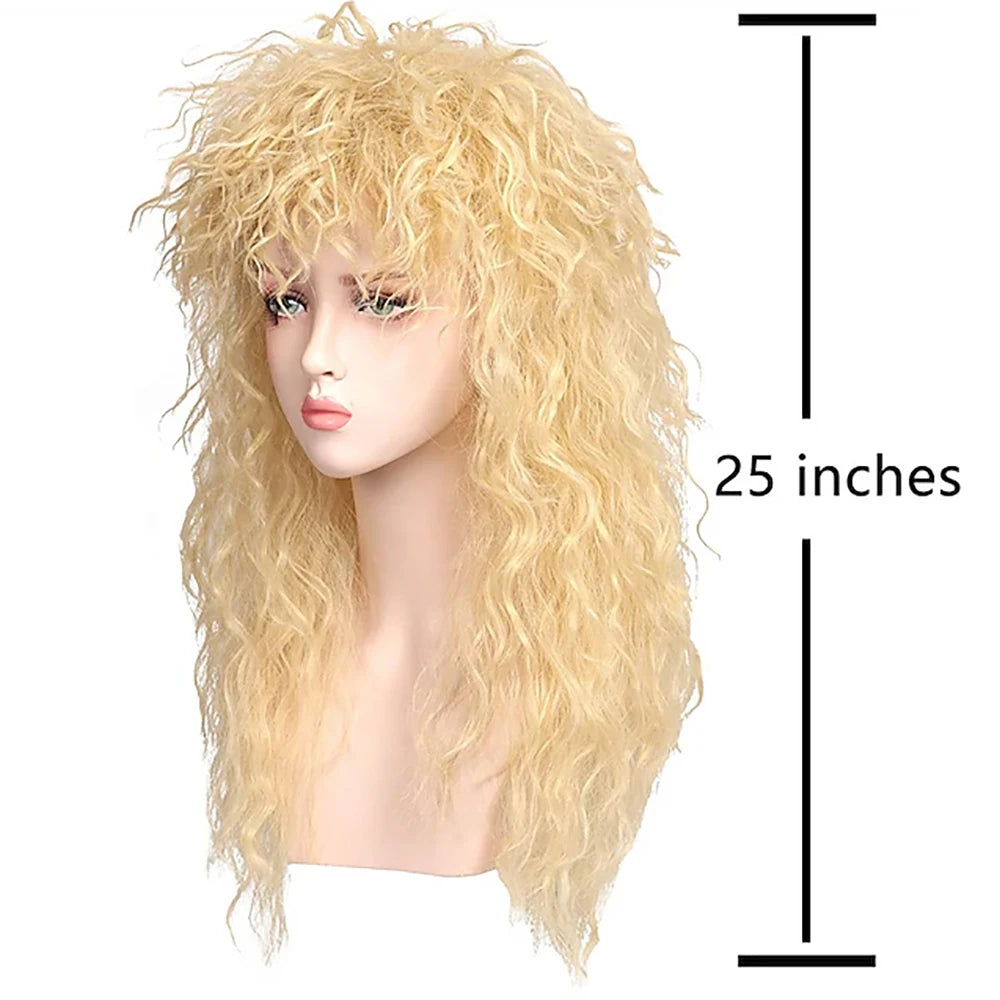 80-talls Rocker Mullet Krølleparykk