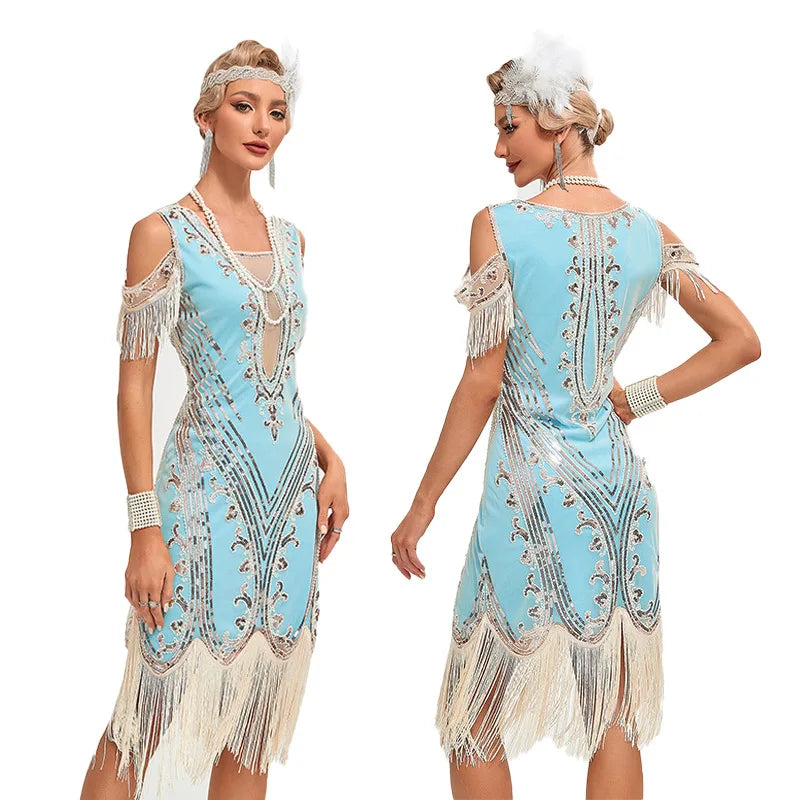 Vintage Flapper Kjole 1920-tallet (Opptil 3XL)