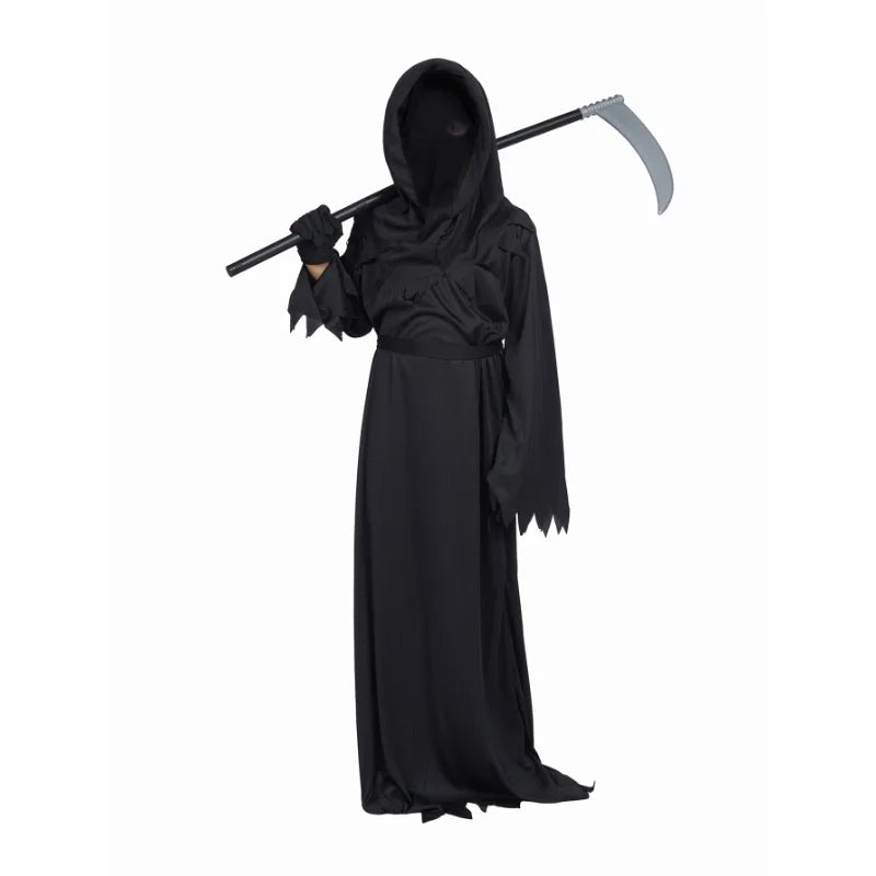 Grim Reaper Dødsengel Kostyme med Hette