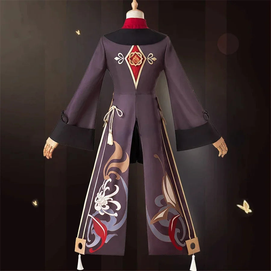 Genshin Impact Hu Tao Cosplay Kostyme & Parykk