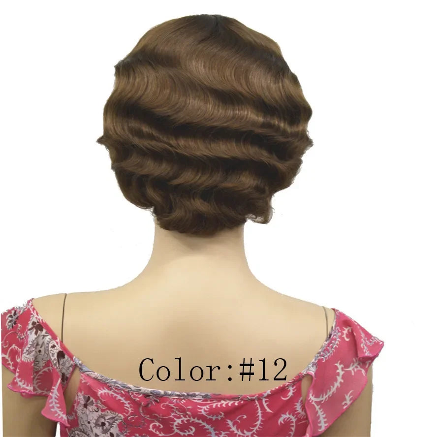 1920-talls Retro Flapper Parykk Finger Waves