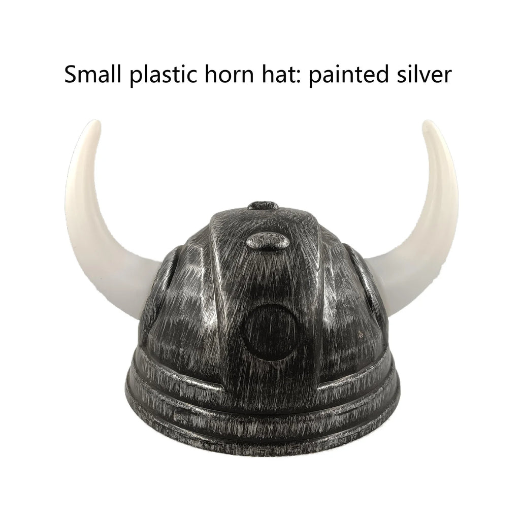 Vikinghjelm med Horn og Fletter