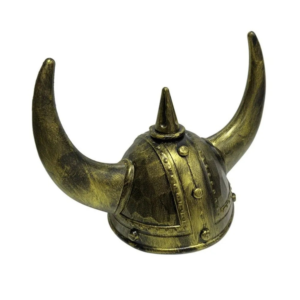 Vikinghjelm med Horn og Fletter