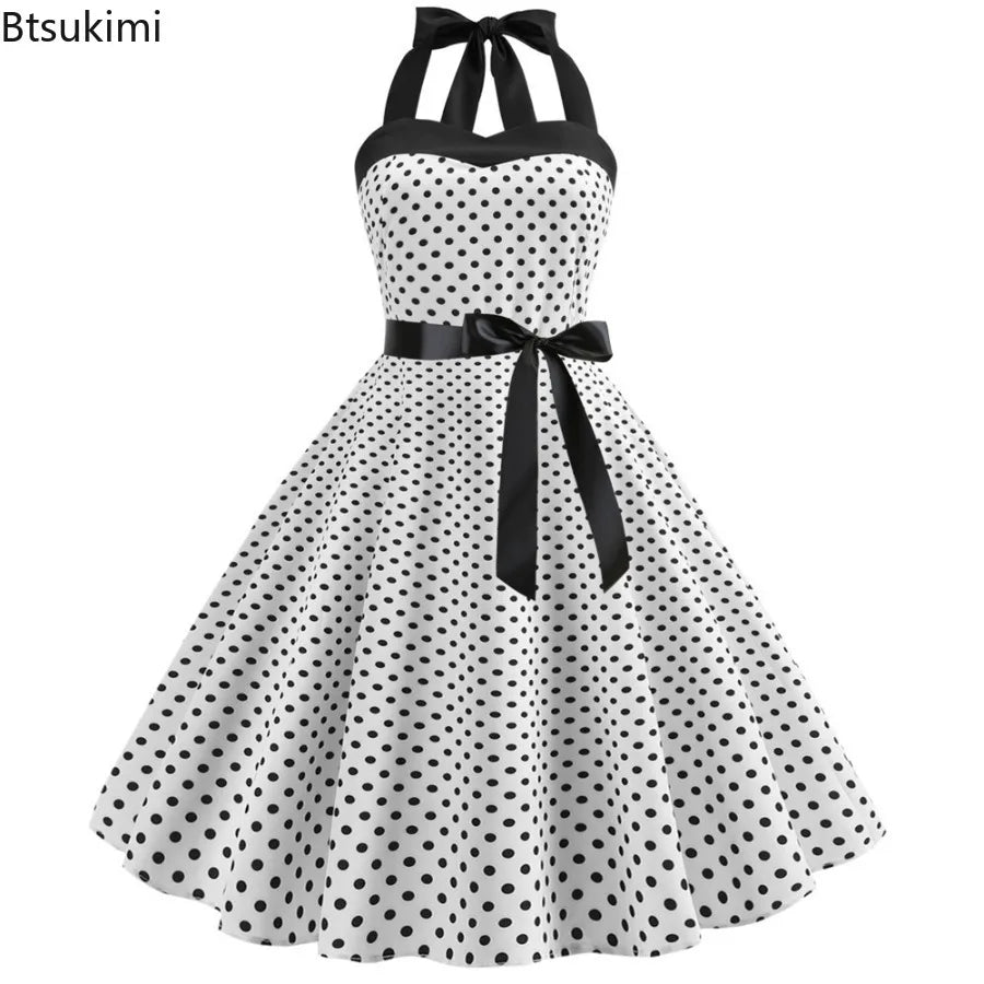 Halterneck Polka Dot Pin-up Kjole