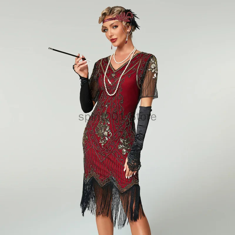 Art Deco Flapper Aftenkjole (Gatsby & Downton Abbey Stil)
