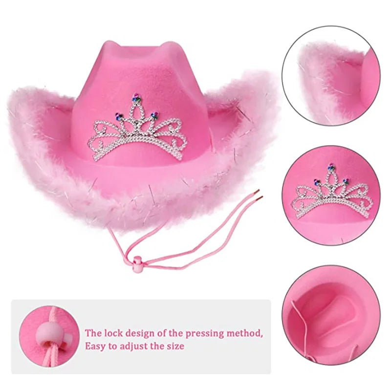 Glitrende Western Cowboyhatt