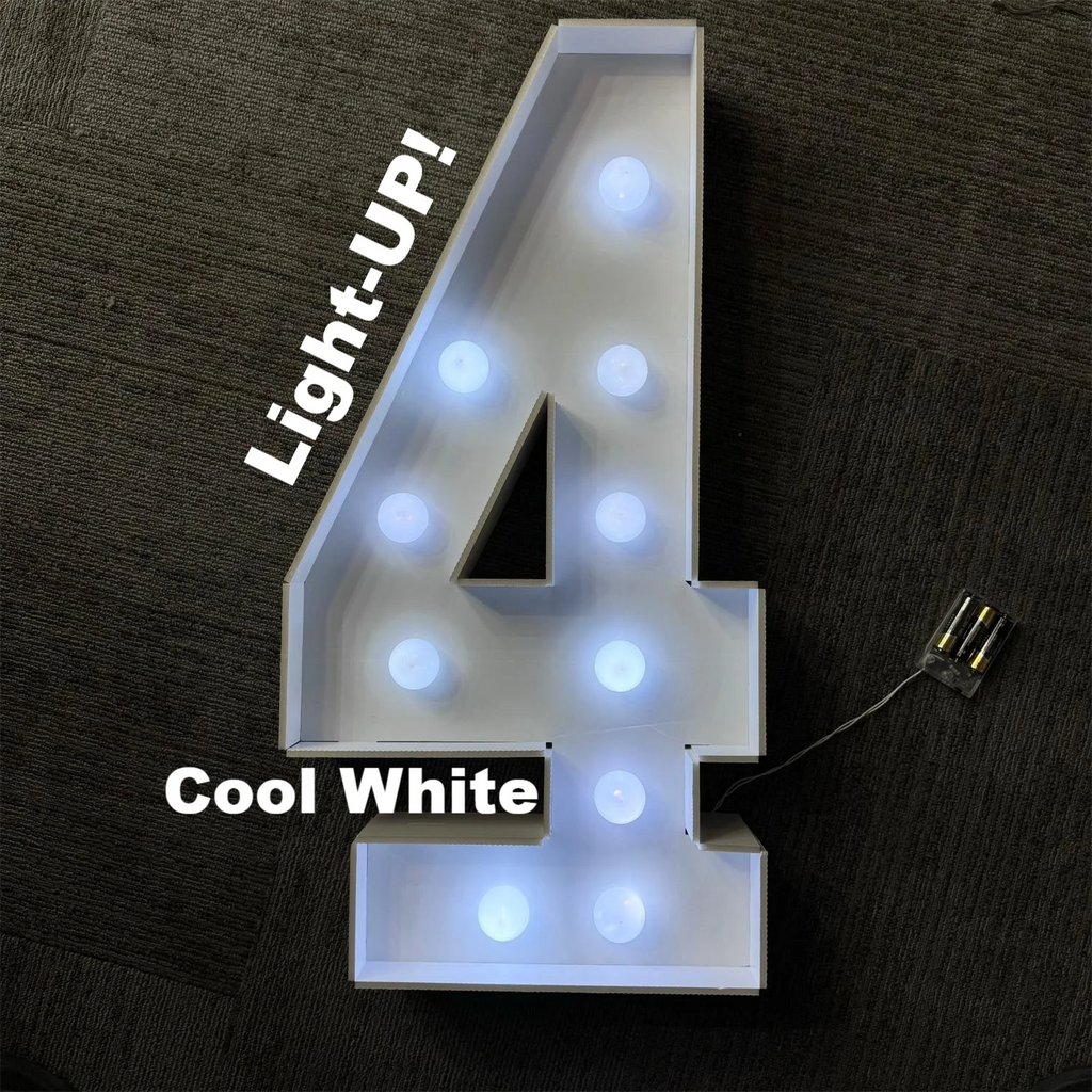 Stort Lysende Tallstativ 73cm med LED-Lys (0-9)