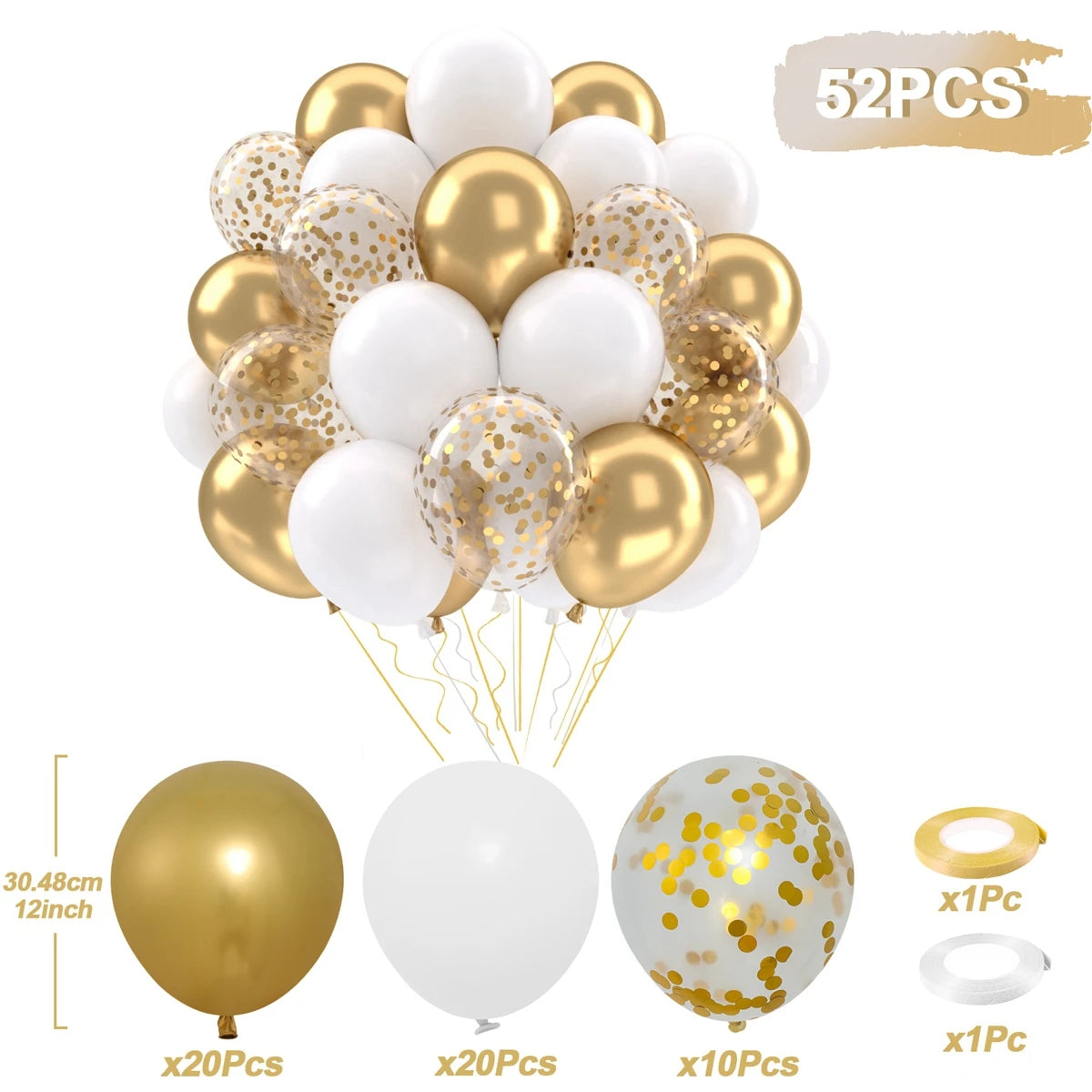 Perlemor & Metallisk Ballongmiks – Flerpakning