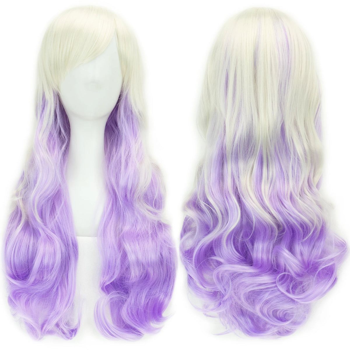 Regnbue Ombré Cosplay-Parykk med Pannelugg (70 cm)