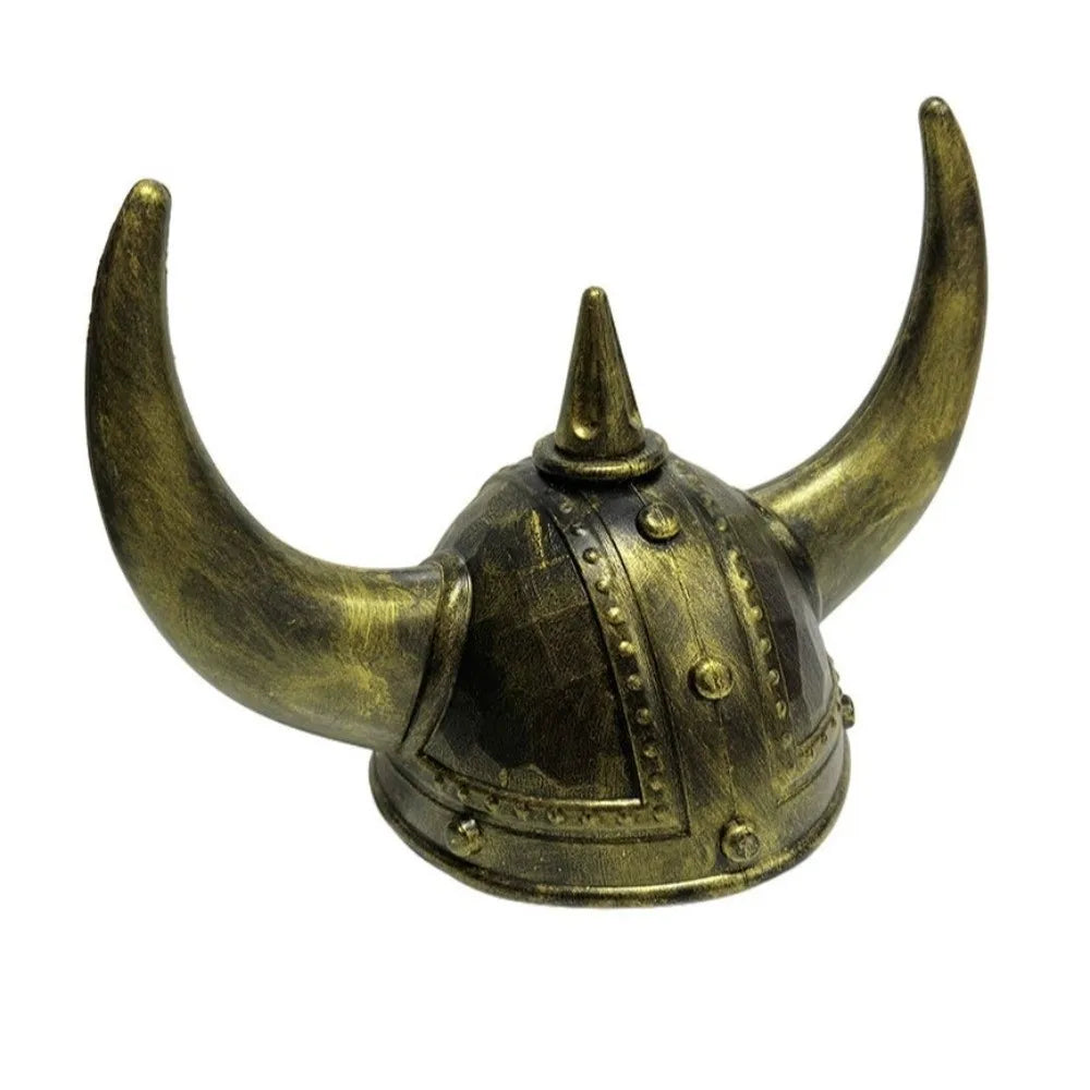 Vikinghjelm med Horn og Fletter