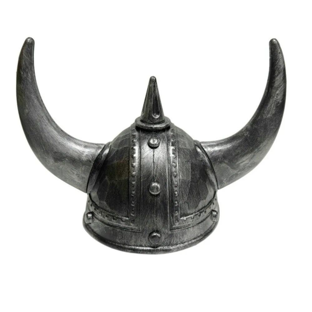 Vikinghjelm med Horn og Fletter