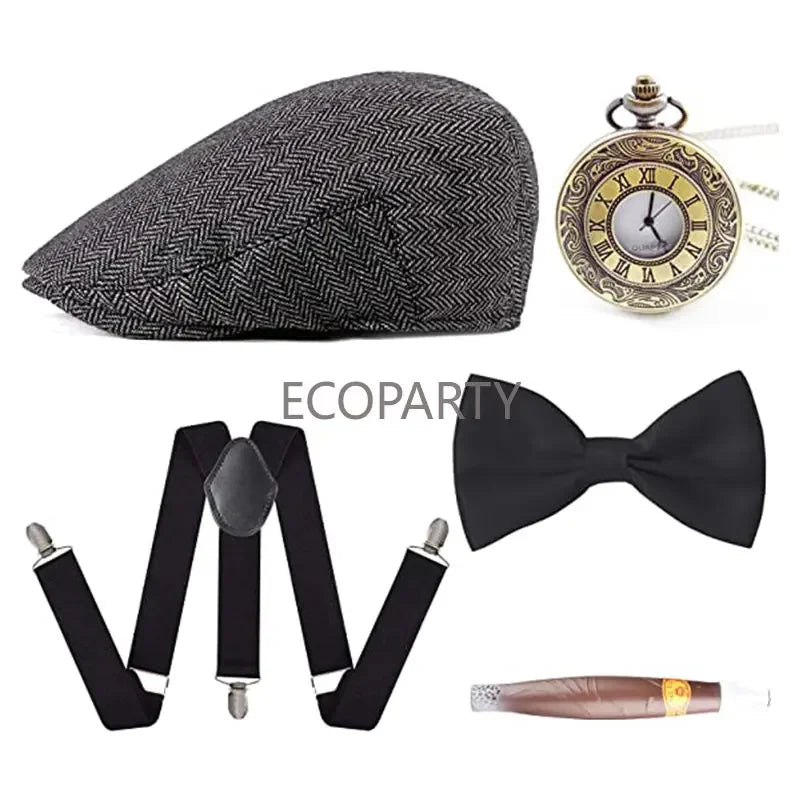 Gatsby Gangster Kostymesett 1920-tallet (5 Deler)