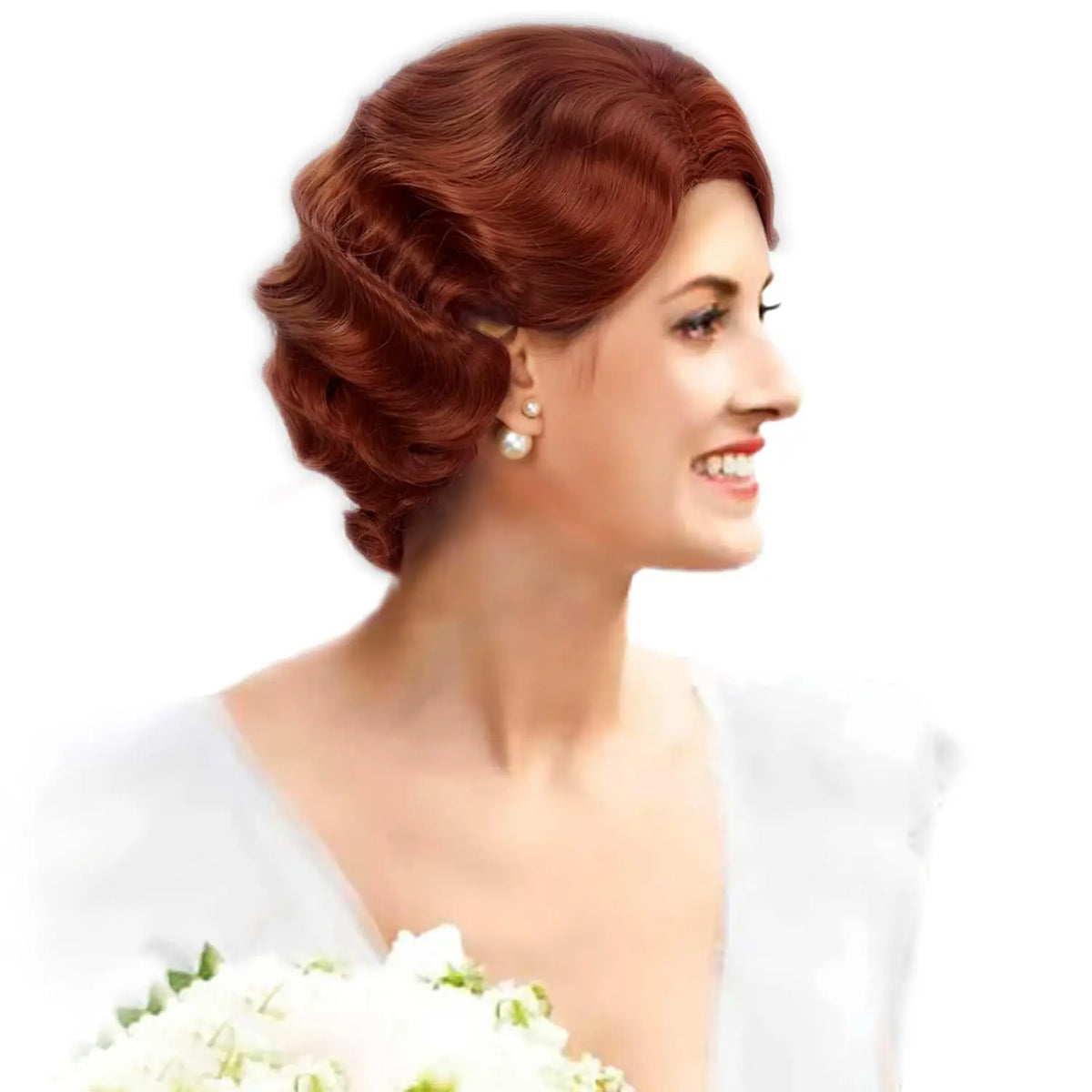 Kort 1920-talls Finger Wave Flapper Parykk