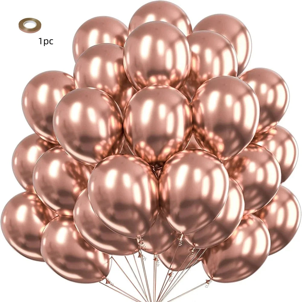 Krom Metalliske Latexballonger – Flerpakning