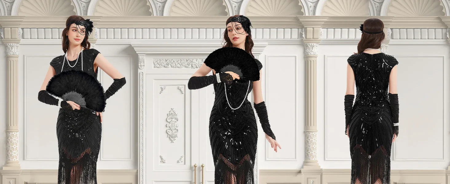 1920-tallet Charleston Flapper Kjolesett